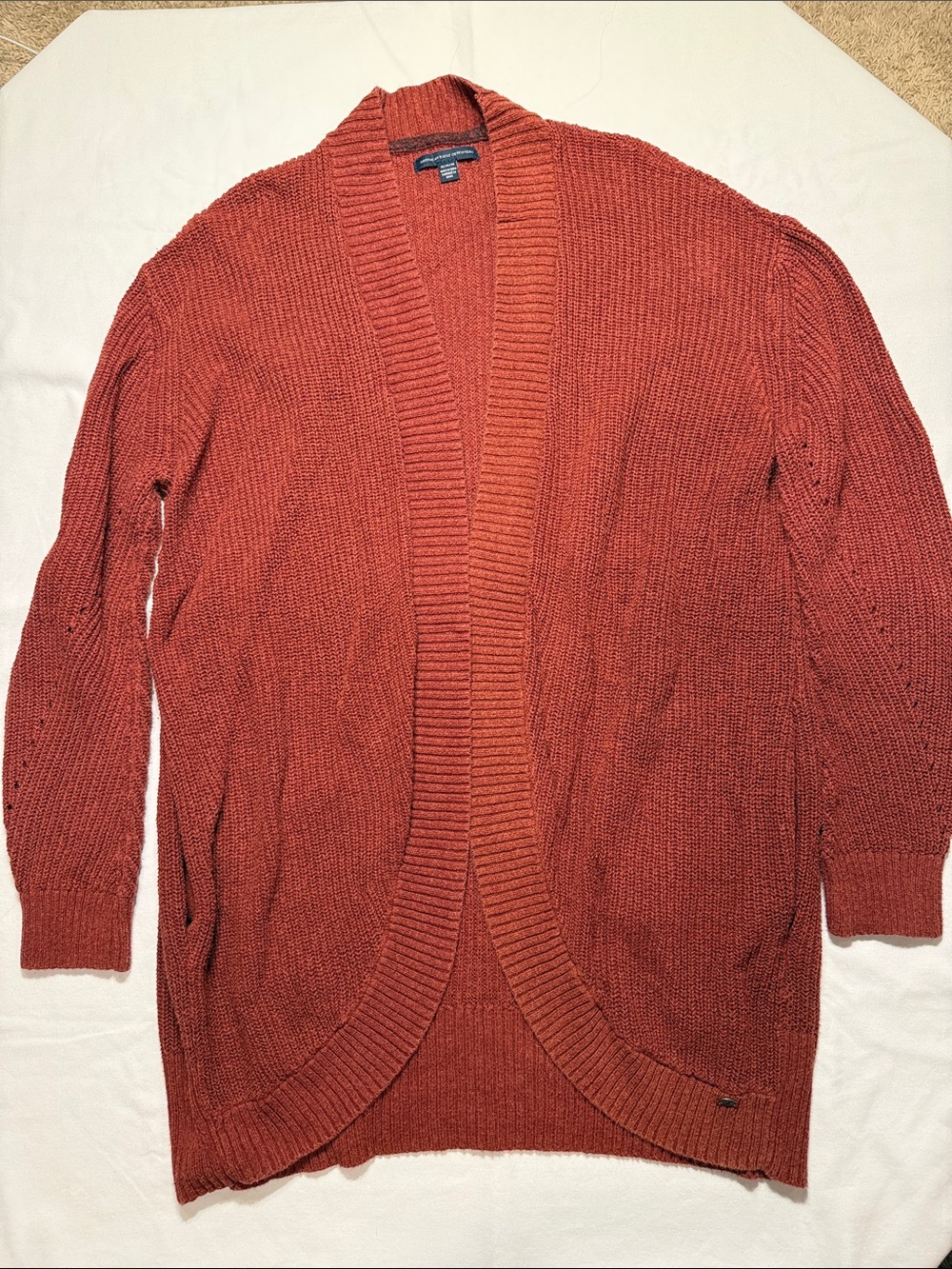 American Eagle Outfitters Open-Front Rust Cardigan Sweater w/ pockets Medium